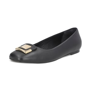 Balerina con herraje en piel color negro Quirelli estilo 302902
