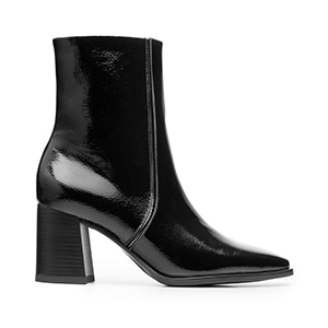 Botín Tacón Medio Quirelli para Mujer Estilo 303903 Negro Charol