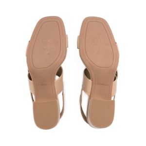 Sandalia Tacón Medio Quirelli para Mujer Estilo 304001 Nude