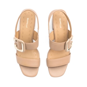 Sandalia Tacón Medio Quirelli para Mujer Estilo 304001 Nude