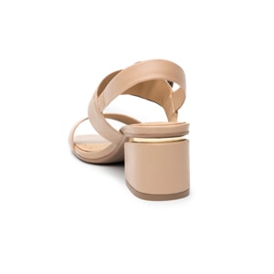 Sandalia Tacón Medio Quirelli para Mujer Estilo 304001 Nude