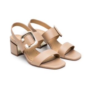 Sandalia Tacón Medio Quirelli para Mujer Estilo 304001 Nude