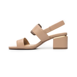 Sandalia Tacón Medio Quirelli para Mujer Estilo 304001 Nude