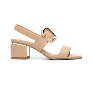 Sandalia Tacón Medio Quirelli para Mujer Estilo 304001 Nude
