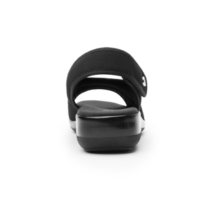 Sandalia Textil Peep Toe Flexi para Mujer con Adaptabilidad Al Pie Estilo 34927 Negro