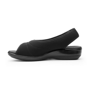 Sandalia Textil Peep Toe Flexi para Mujer con Adaptabilidad Al Pie Estilo 34927 Negro