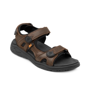 Sandalia Outdoor Piel Con Ajuste Flexi para Hombre con Ancho Ajustable Estilo 411001 Chocolate