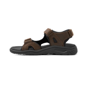 Sandalia Outdoor Piel Con Ajuste Flexi para Hombre con Ancho Ajustable Estilo 411001 Chocolate