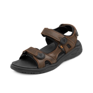 Sandalia Outdoor Piel Con Ajuste Flexi para Hombre con Ancho Ajustable Estilo 411001 Chocolate
