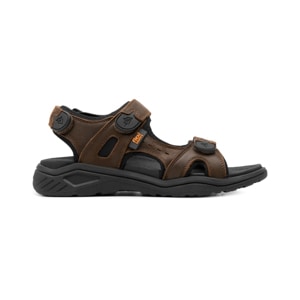 Sandalia Outdoor Piel Con Ajuste Flexi para Hombre con Ancho Ajustable Estilo 411001 Chocolate