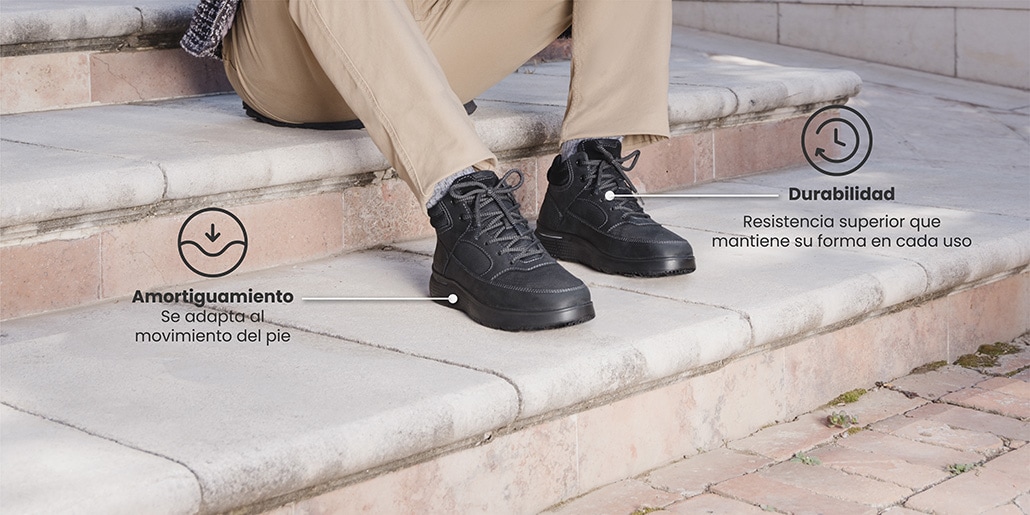 Botín Outdoor Flexi para Hombre con Amarre Frontal Estilo 417605 Negro