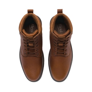 Botín Semivestir Flexi para Hombre con Amarre Frontal Estilo 418502 Tan