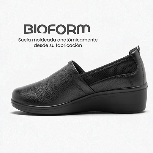 Slip On Con Detalle De Malla Y Elástico Flexi para Mujer con Plantilla Comfort Pad Estilo 45606 Negro