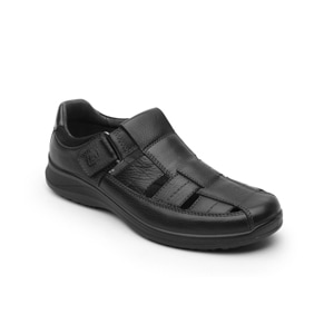 Sandalia Urbana Flexi Con Piel Graneada Para Hombre - Estilo 50807 Negro