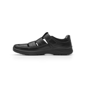 Sandalia Urbana Flexi Con Piel Graneada Para Hombre - Estilo 50807 Negro