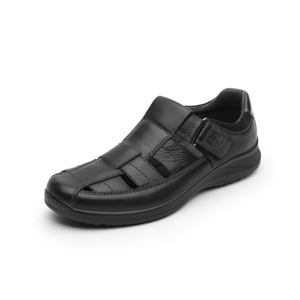 Sandalia Urbana Flexi Con Piel Graneada Para Hombre - Estilo 50807 Negro