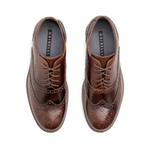 Zapato Bostoniano Quirelli para Hombre con suela con contraste Estilo 88602 Cognac