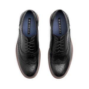 Zapato Oxford Bostoniano Quirelli Con Brillo Natural Para Hombre - Estilo 88602 Negro