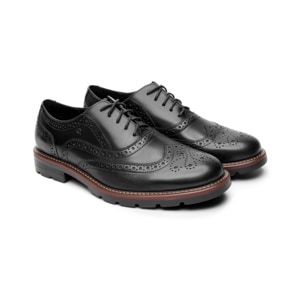 Zapato Oxford Bostoniano Quirelli Con Brillo Natural Para Hombre - Estilo 88602 Negro